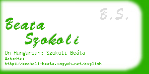 beata szokoli business card